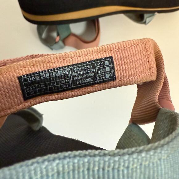 Teva Sandals Womens 10 Pink Blue Platform Universal Slip On Boho Y2K Casual - Picture 9 of 9